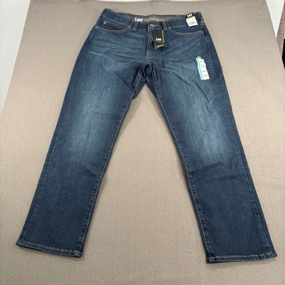 Lee Extreme Motion Athletic Fit Jeans Mens 36x30 Blue Strike 102015279